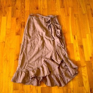 Brown Wilfred Linen Wrap Skirt Size XS